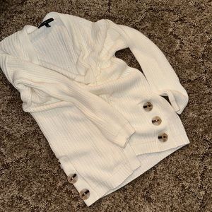 Cardigan, size: large color: cream/white
